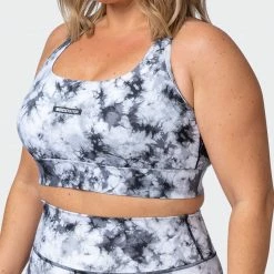 Muscle Nation Womens Brace Yourself Bra - Grey Black Tie Dye Print 15 Muscle Nation Womens Brace Yourself Bra - Grey Black Tie Dye Print