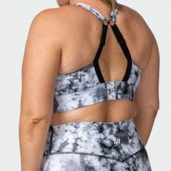 Muscle Nation Womens Brace Yourself Bra - Grey Black Tie Dye Print 21 Muscle Nation Womens Brace Yourself Bra - Grey Black Tie Dye Print