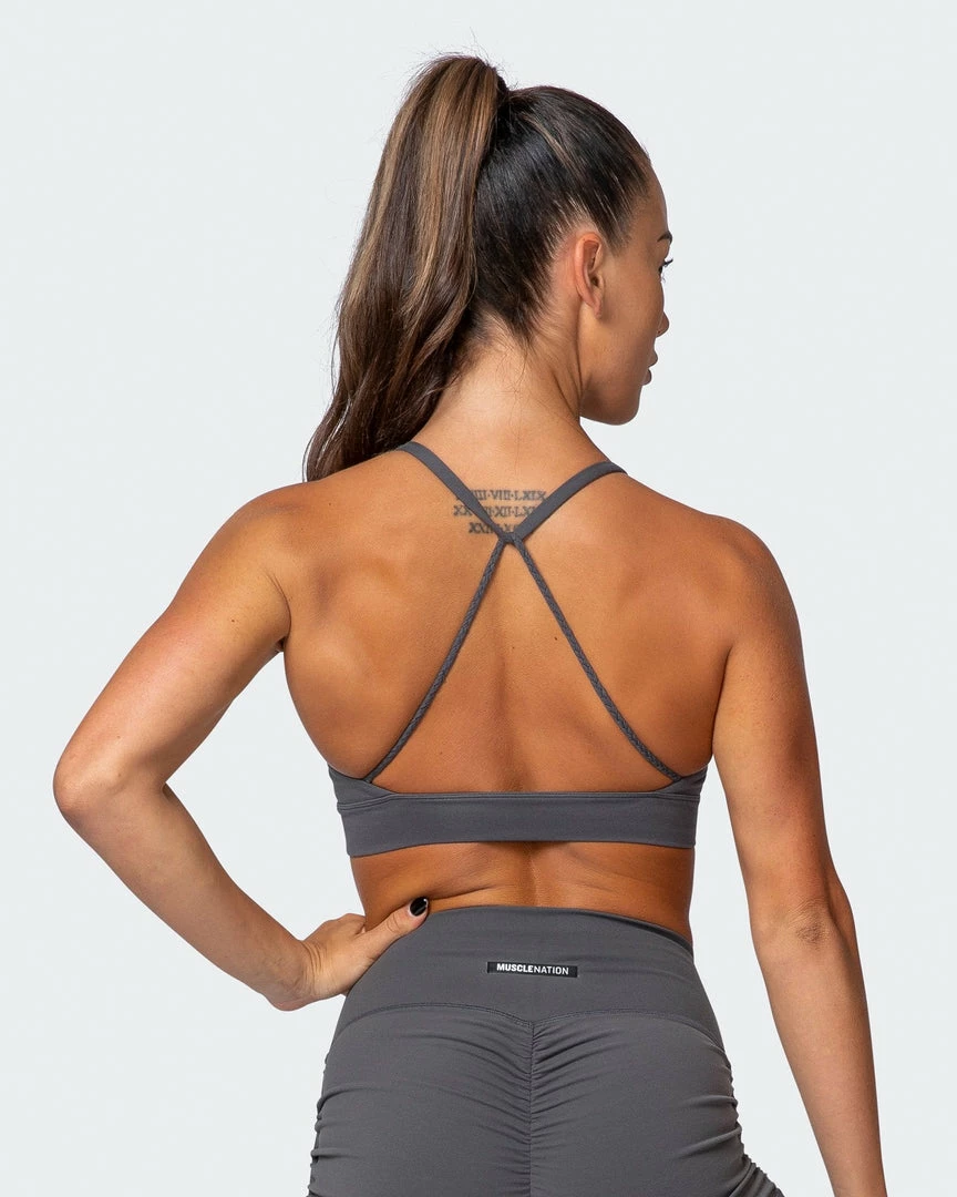 Muscle Nation Featured Braided Bralette - Charcoal 3 Muscle Nation Featured Braided Bralette - Charcoal