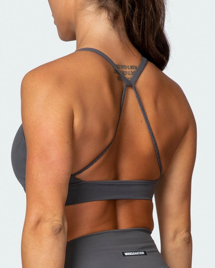 Muscle Nation Featured Braided Bralette - Charcoal 7 Muscle Nation Featured Braided Bralette - Charcoal
