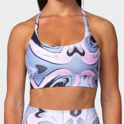 Muscle Nation Featured Braided Bralette - Marble Print