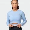 Muscle Nation Womens Half Time Long Sleeve - Cashmere Blue 2 Muscle Nation Womens Half Time Long Sleeve - Cashmere Blue
