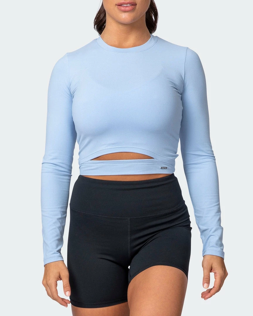 Muscle Nation Womens Half Time Long Sleeve - Cashmere Blue 4 Muscle Nation Womens Half Time Long Sleeve - Cashmere Blue