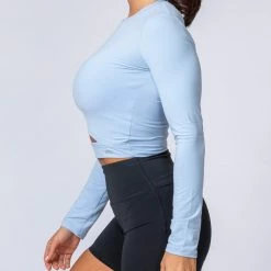 Muscle Nation Womens Half Time Long Sleeve - Cashmere Blue 13 Muscle Nation Womens Half Time Long Sleeve - Cashmere Blue