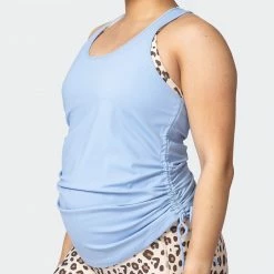 Muscle Nation Womens Side Tie Maternity Tank - Cashmere Blue
