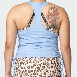 Muscle Nation Womens Side Tie Maternity Tank - Cashmere Blue