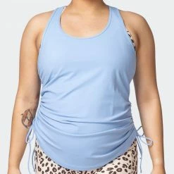 Muscle Nation Womens Side Tie Maternity Tank - Cashmere Blue