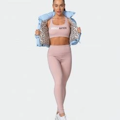 Muscle Nation Sideline Cropped Puffer Jacket - Cashmere Blue