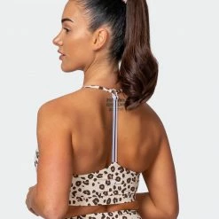 Muscle Nation Womens Free Throw Bralette - Cheetah Print