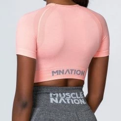 Muscle Nation Classic Seamless Tee - Ballet Pink Marl Womens