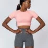 Muscle Nation Classic Seamless Tee - Ballet Pink Marl Womens