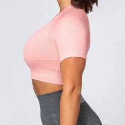 Muscle Nation Classic Seamless Tee - Ballet Pink Marl Womens