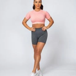 Muscle Nation Classic Seamless Tee - Ballet Pink Marl Womens
