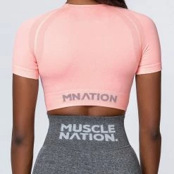 Muscle Nation Classic Seamless Tee - Ballet Pink Marl Womens