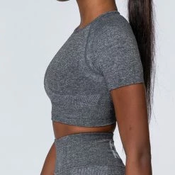 Muscle Nation Womens Classic Seamless Tee - Charcoal Marl