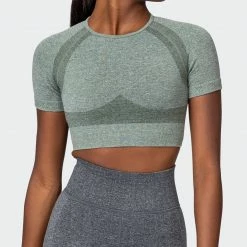 Muscle Nation Classic Seamless Tee - Khaki Marl Womens 31 Muscle Nation Classic Seamless Tee - Khaki Marl Womens