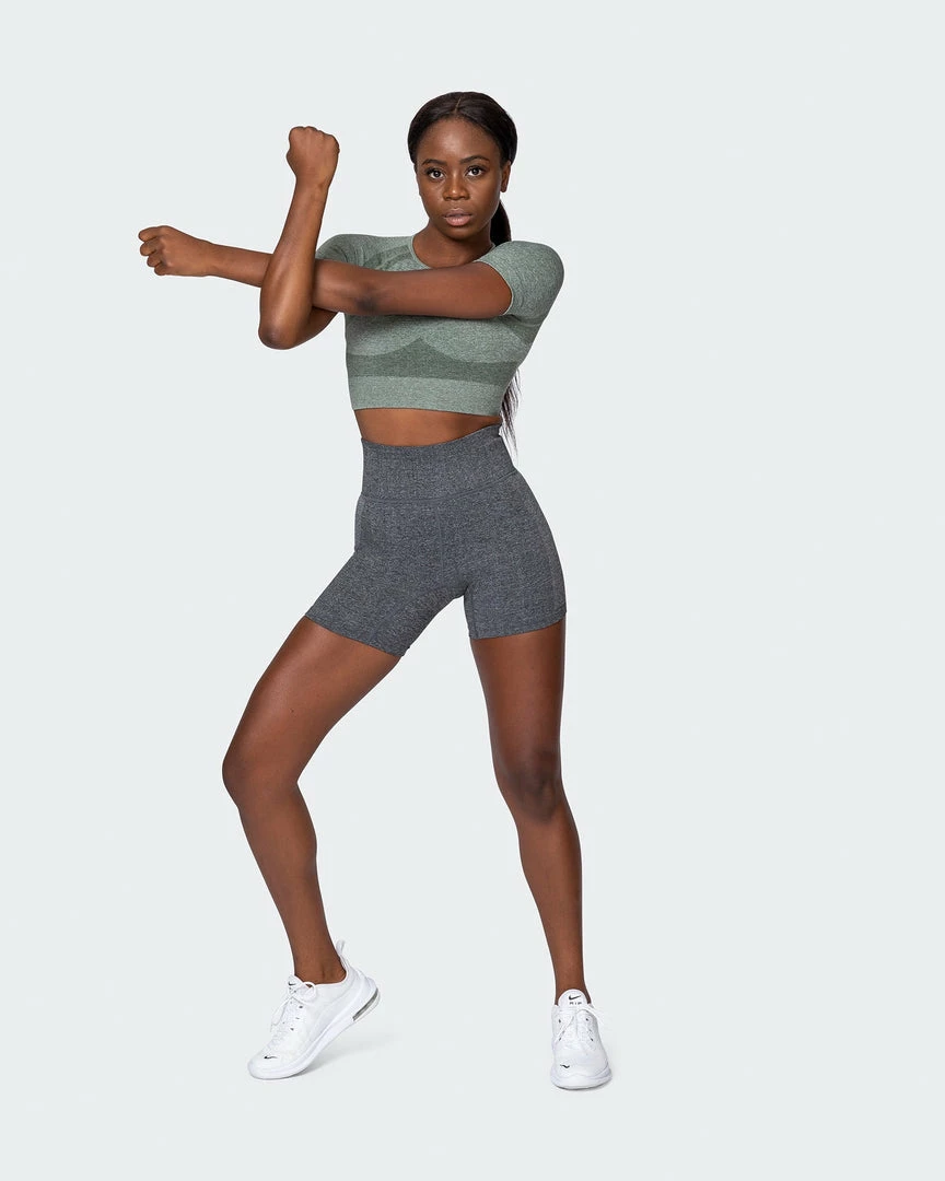 Muscle Nation Classic Seamless Tee - Khaki Marl Womens 11 Muscle Nation Classic Seamless Tee - Khaki Marl Womens