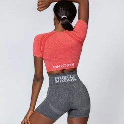 Muscle Nation Classic Seamless Tee - Poppy Marl