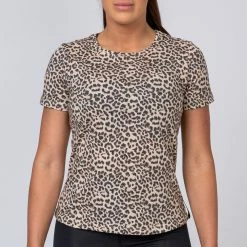 Muscle Nation Classic Womens Tee - Yellow Leopard