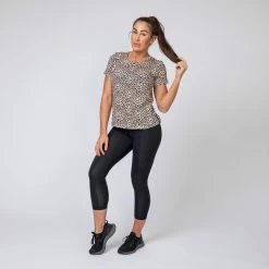 Muscle Nation Classic Womens Tee - Yellow Leopard