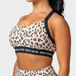 Muscle Nation Womens Combo Bra - Cheetah Print