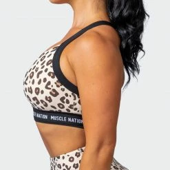 Muscle Nation Womens Combo Bra - Cheetah Print