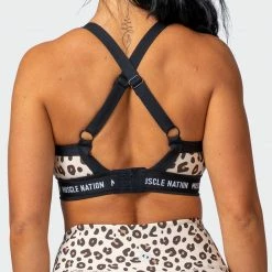 Muscle Nation Womens Combo Bra - Cheetah Print