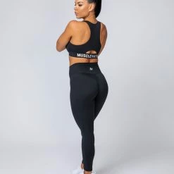 Muscle Nation Comfort Bra - Black With White Womens