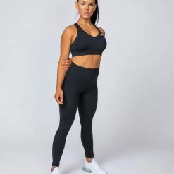 Muscle Nation Comfort Bra - Black With White Womens