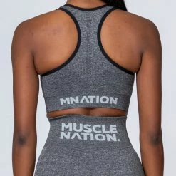 Muscle Nation Comfort Seamless Bra - Charcoal Marl