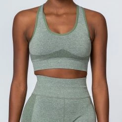 Muscle Nation Comfort Seamless Bra - Khaki Marl 14 Muscle Nation Comfort Seamless Bra - Khaki Marl