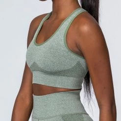 Muscle Nation Comfort Seamless Bra - Khaki Marl 16 Muscle Nation Comfort Seamless Bra - Khaki Marl