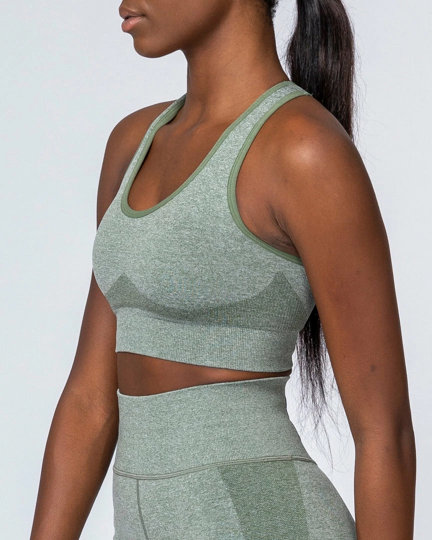 Muscle Nation Comfort Seamless Bra - Khaki Marl 7 Muscle Nation Comfort Seamless Bra - Khaki Marl