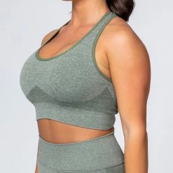 Muscle Nation Comfort Seamless Bra - Khaki Marl 18 Muscle Nation Comfort Seamless Bra - Khaki Marl
