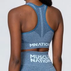 Muscle Nation Comfort Seamless Bra - Navy Marl