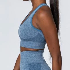 Muscle Nation Comfort Seamless Bra - Navy Marl