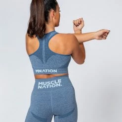 Muscle Nation Comfort Seamless Bra - Navy Marl