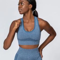 Muscle Nation Comfort Seamless Bra - Navy Marl