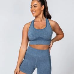 Muscle Nation Comfort Seamless Bra - Navy Marl
