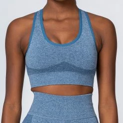 Muscle Nation Comfort Seamless Bra - Navy Marl