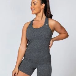 Muscle Nation Comfort Seamless Tank - Charcoal Marl Womens