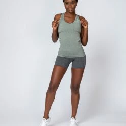 Muscle Nation Comfort Seamless Tank - Khaki Marl