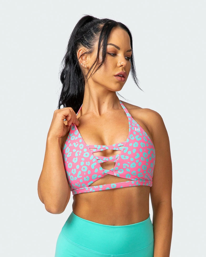 Muscle Nation Coastal Bralette - Cotton Candy Cheetah Print 3 Muscle Nation Coastal Bralette - Cotton Candy Cheetah Print