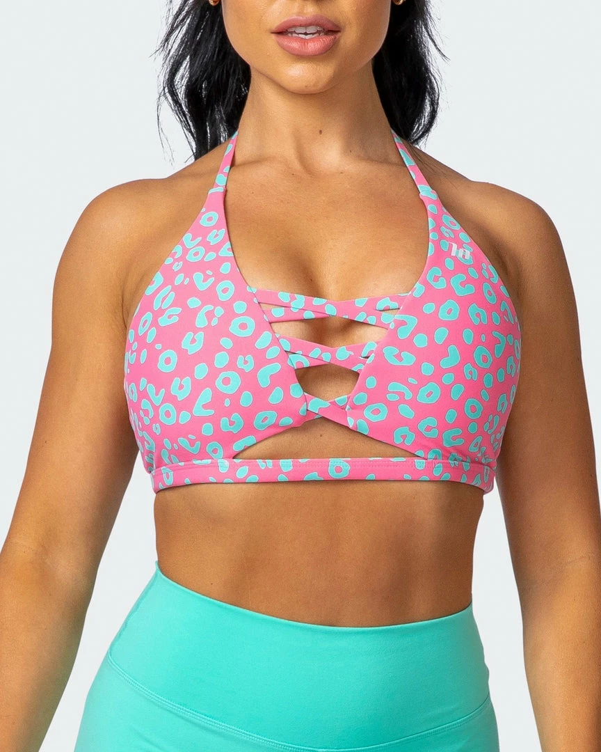 Muscle Nation Coastal Bralette - Cotton Candy Cheetah Print 4 Muscle Nation Coastal Bralette - Cotton Candy Cheetah Print