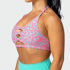 Muscle Nation Coastal Bralette - Cotton Candy Cheetah Print 11 Muscle Nation Coastal Bralette - Cotton Candy Cheetah Print