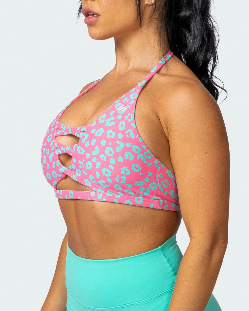 Muscle Nation Coastal Bralette - Cotton Candy Cheetah Print 5 Muscle Nation Coastal Bralette - Cotton Candy Cheetah Print