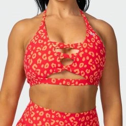 Muscle Nation Womens Coastal Bralette - Vibrant Cheetah Print