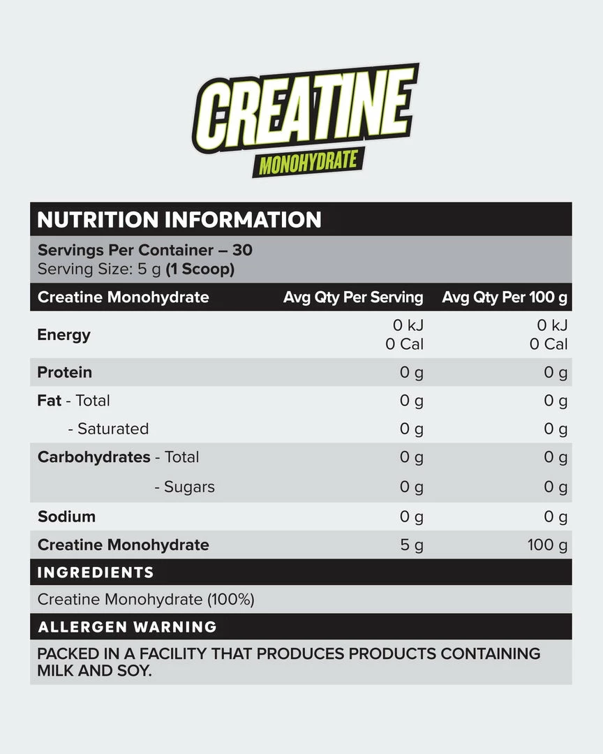 Muscle Nation CREATINE MONOHYDRATE - Unflavoured - 30 Serves 30% EOFY SALE 4 Muscle Nation CREATINE MONOHYDRATE - Unflavoured - 30 Serves 30% EOFY SALE