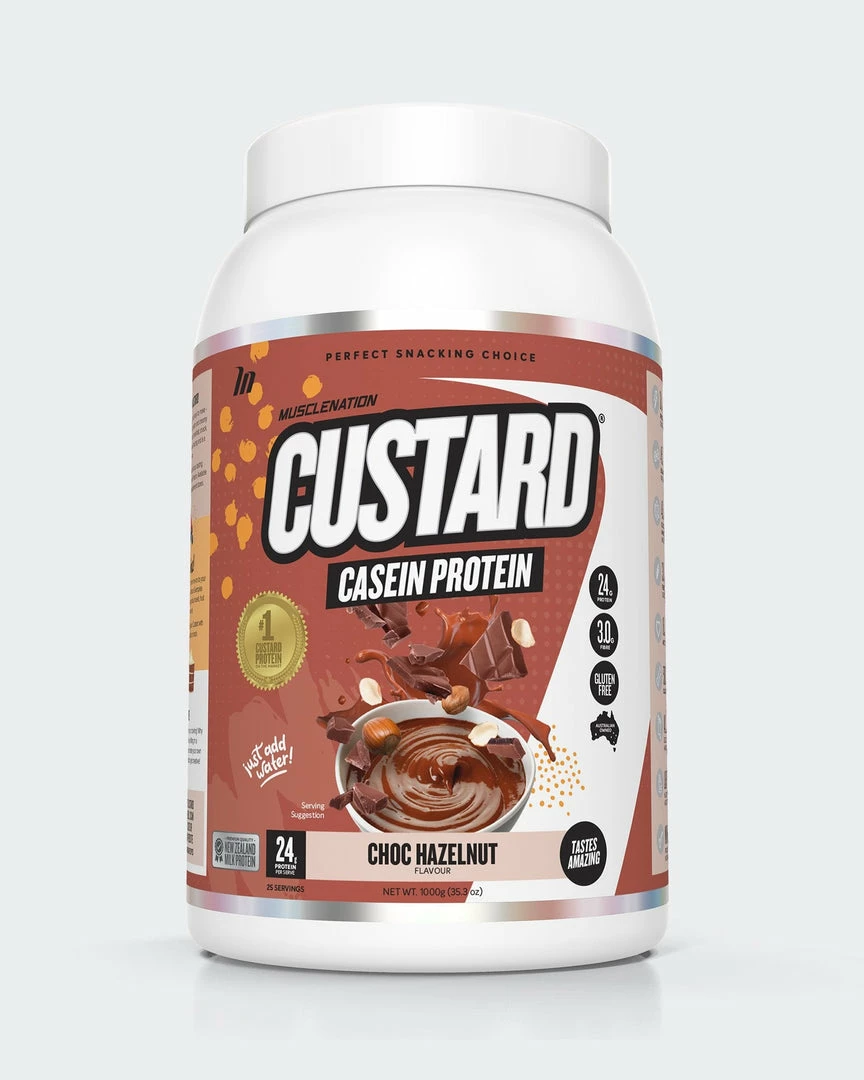 Muscle Nation CUSTARD Casein Protein - Choc Hazelnut - 25 Serves 30% EOFY SALE 3 Muscle Nation CUSTARD Casein Protein - Choc Hazelnut - 25 Serves 30% EOFY SALE