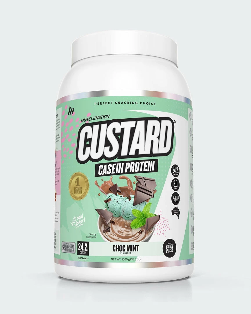 Muscle Nation CUSTARD Casein Protein - Choc Mint - 25 Serves 3 Muscle Nation CUSTARD Casein Protein - Choc Mint - 25 Serves